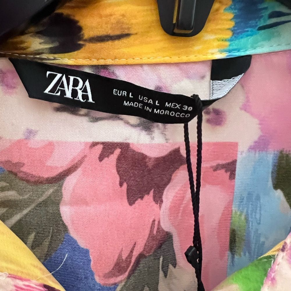 Zara Satin Floral Patchwork Print Wrap Front Romper - Picture 7 of 10